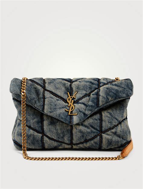 ysl blue puffer bag